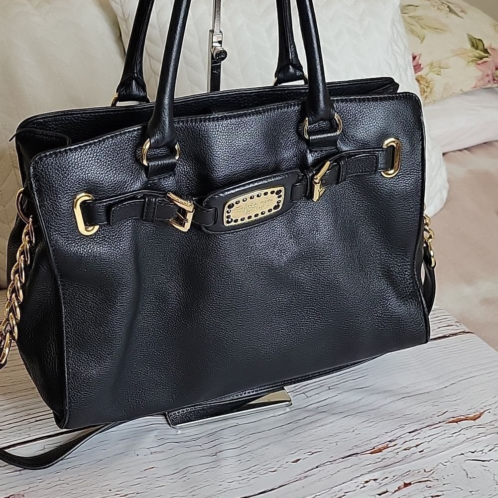 MICHAEL Michael Kors Large Black Leather Shoulder Bag - Picture 3 of 10